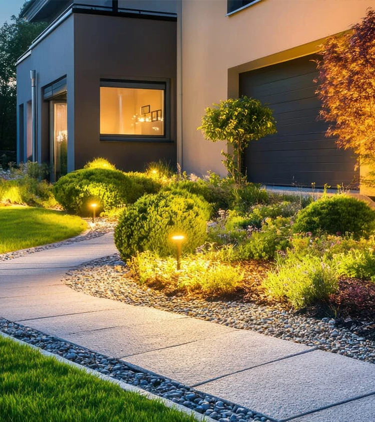 Residential landscaping project with irrigation system in Bryanston