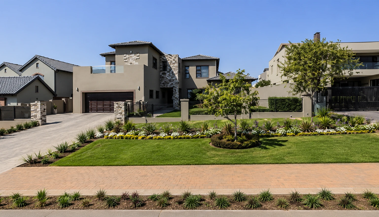 High-end residential landscaping project by Lushline Gardens in Midrand