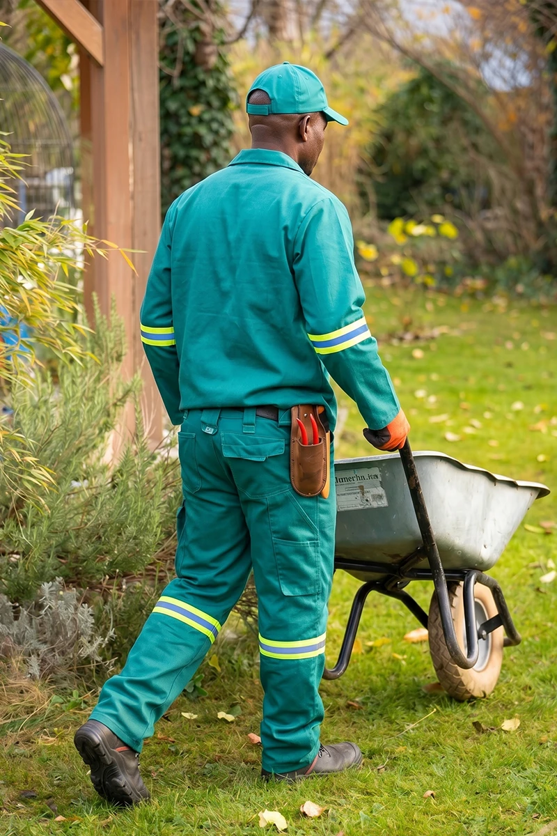 Garden maintenance team maintaining healthy lawns and landscaped gardens in Bryanston